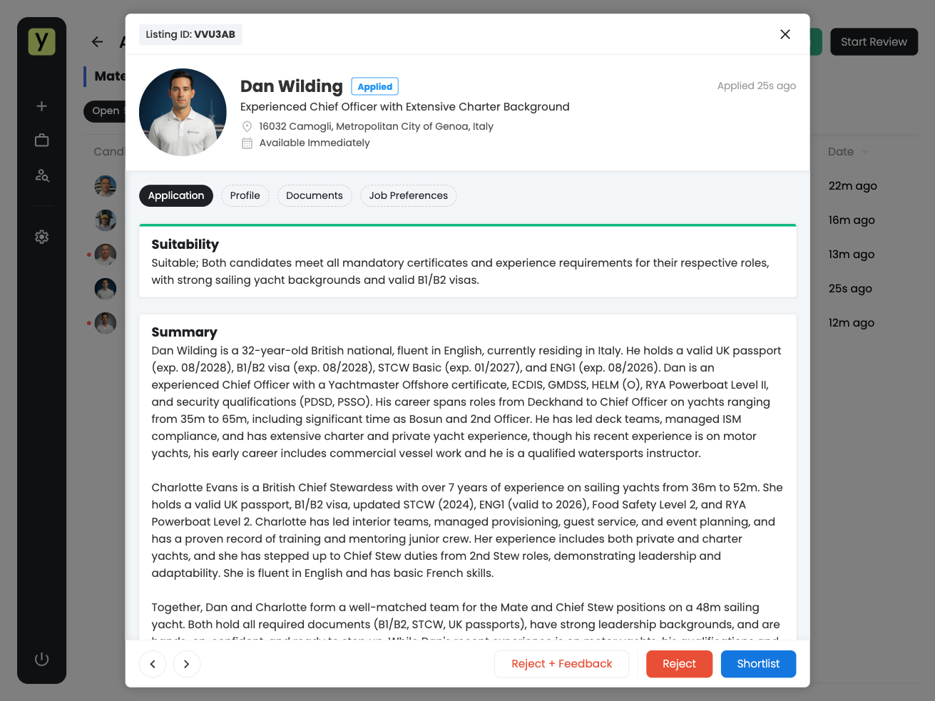 Review Application: Suitability Score and Summaries